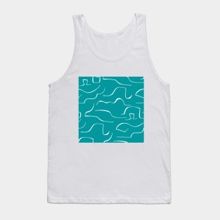 Breeze blue color wavey pattern Tank Top